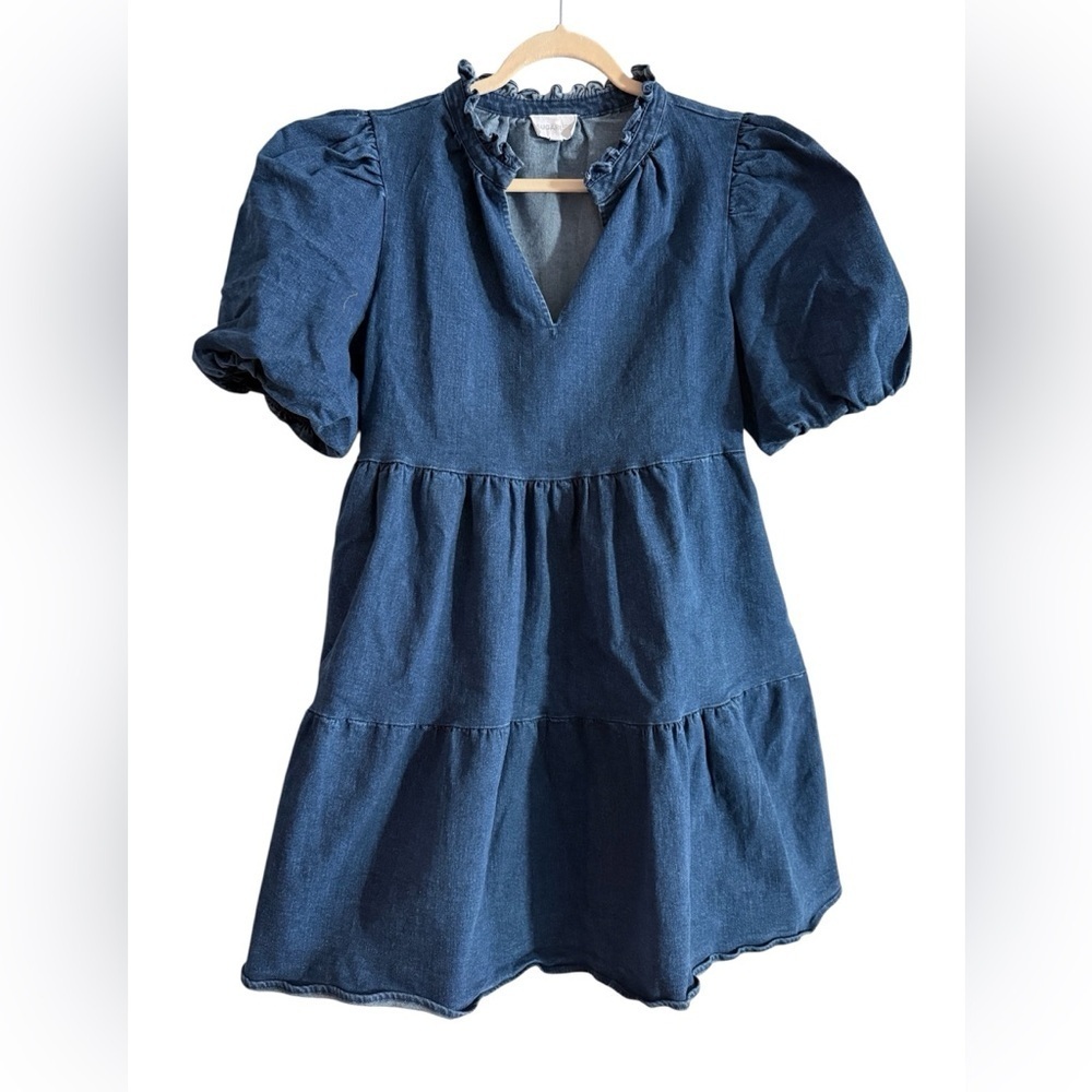 Aura Jacey Babydoll Denim Mini Dress